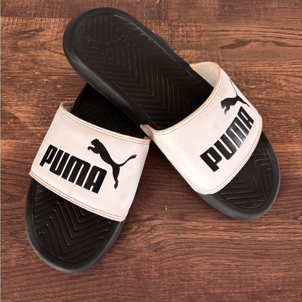 Puma Men Black and White Slides